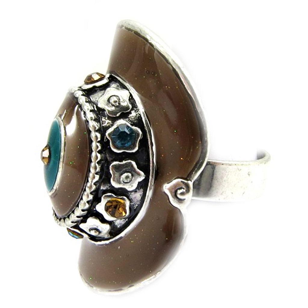 Les Trésors De Lily [G6171] — коричневое дизайнерское кольцо «Анамайя»