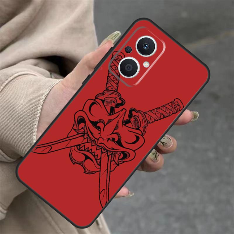 Японский чехол-маска Хання Они для OPPO Reno 8T 13F 14F 12F 11F 10 12 13 14 Pro 7 8 Lite OPPO Find X8 X6 X9 Pro