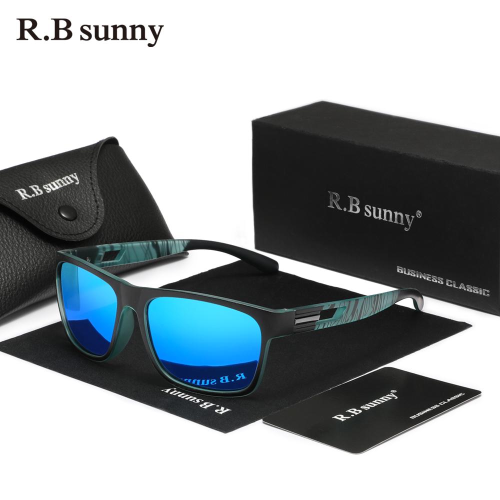 RBsunny Модные спортивные поляризованные солнцезащитные очки мужские прямоугольные полнокадровые очки с зеркальными линзами UV400 антибликовые женские очки для активного отдыха