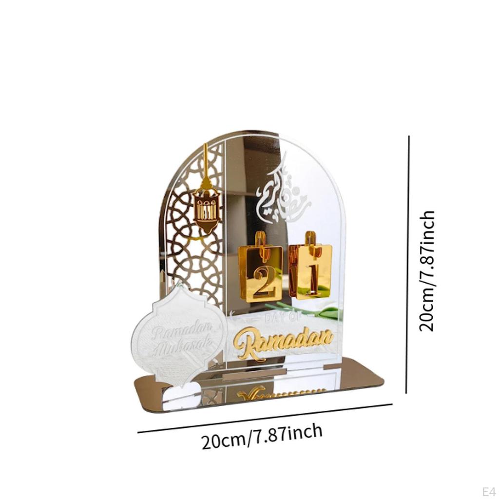 Ramadan Advent Calendar Centerpiece Sign Eid Decor for Window Mantle Bedroom