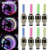 2Pcs Colorful Flash LED Light Car Bike Bicycle Wheel Tire Stem Cap Safety Valve Light Night Riding