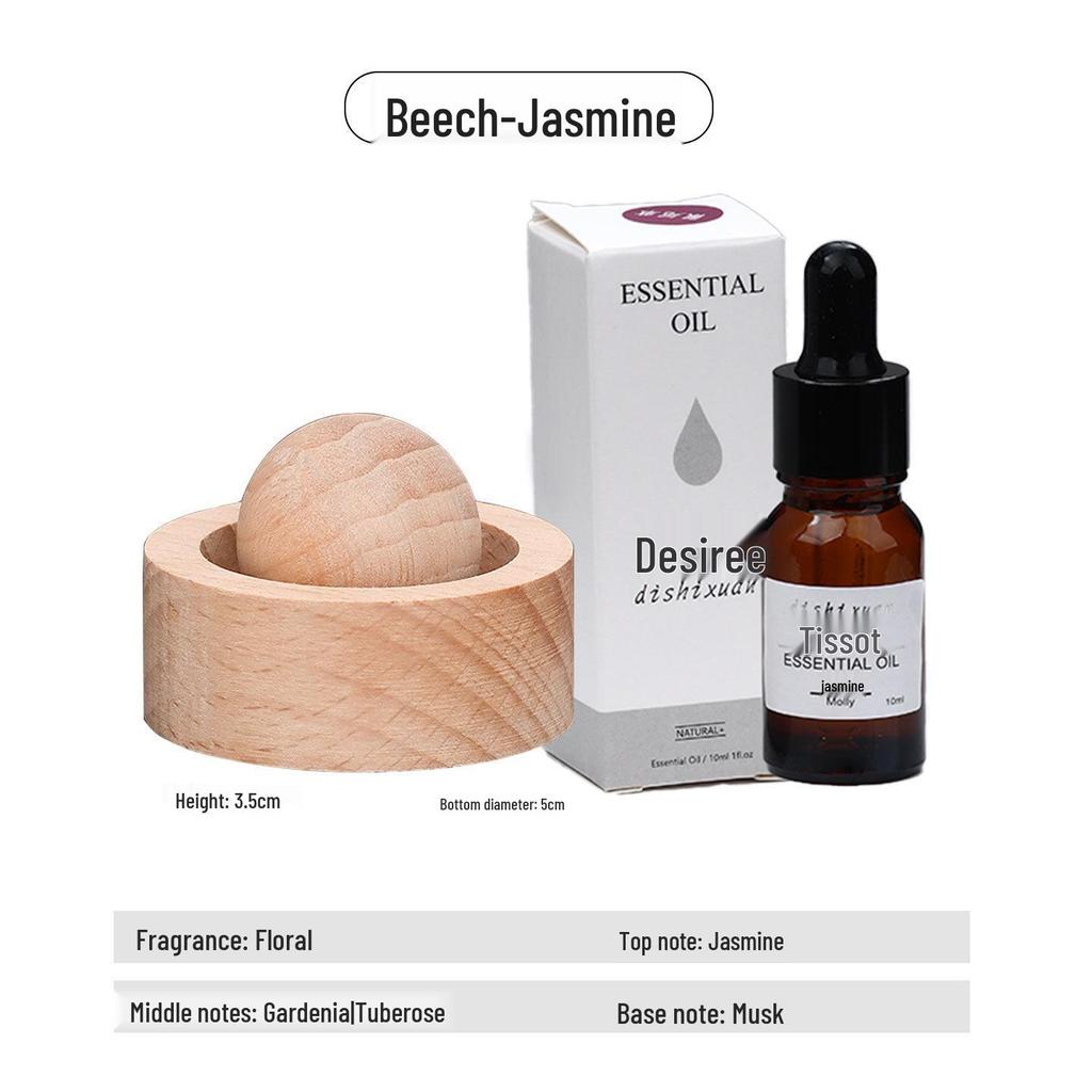 Round Wood Aromatherapy Diffuser - Long-Lasting Essential Oil and Car Fragrance Ornament for Home and Bedroom.