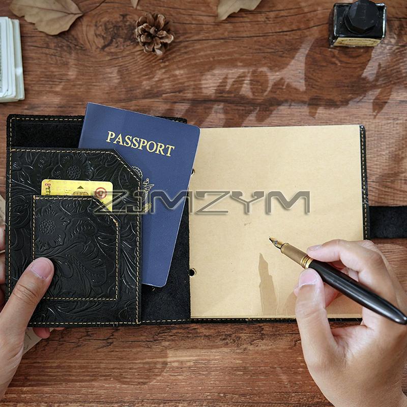 Vintage Embossed Leather DIY Notepad Notebook Cover Diary Handmade Sketchbook Paper Cover School Stationery