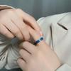 Кольцо из титановой стали с золотым покрытием «Океанская волна» - в японском и корейском стиле