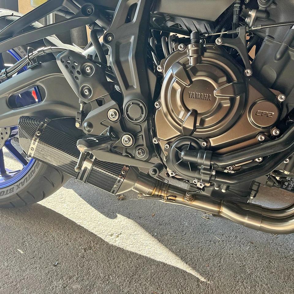 Для Yamaha MT-07 FZ-07 MT07 FZ07 XSR700 2014-2023 Мотоцикл Выхлопная система Передняя труба Глушитель Система Выпуск