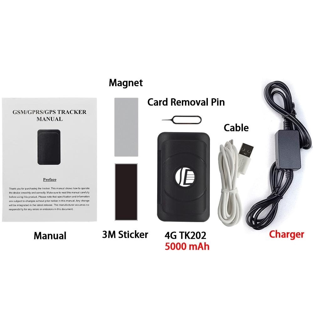DAGPS Tracker 4G TK202, Battery 5000mah rastreador gps tracker hidden tracking device locator with magnet Free APP use