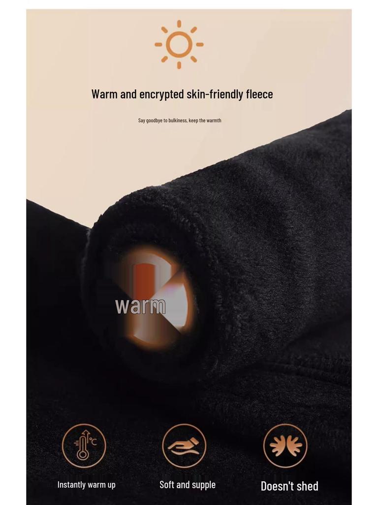 Women's Fleece-Lined High-Waisted Slimming Cigarette Jeans - Petite, Straight-Leg, Thickened for Autumn/Winter 2024.