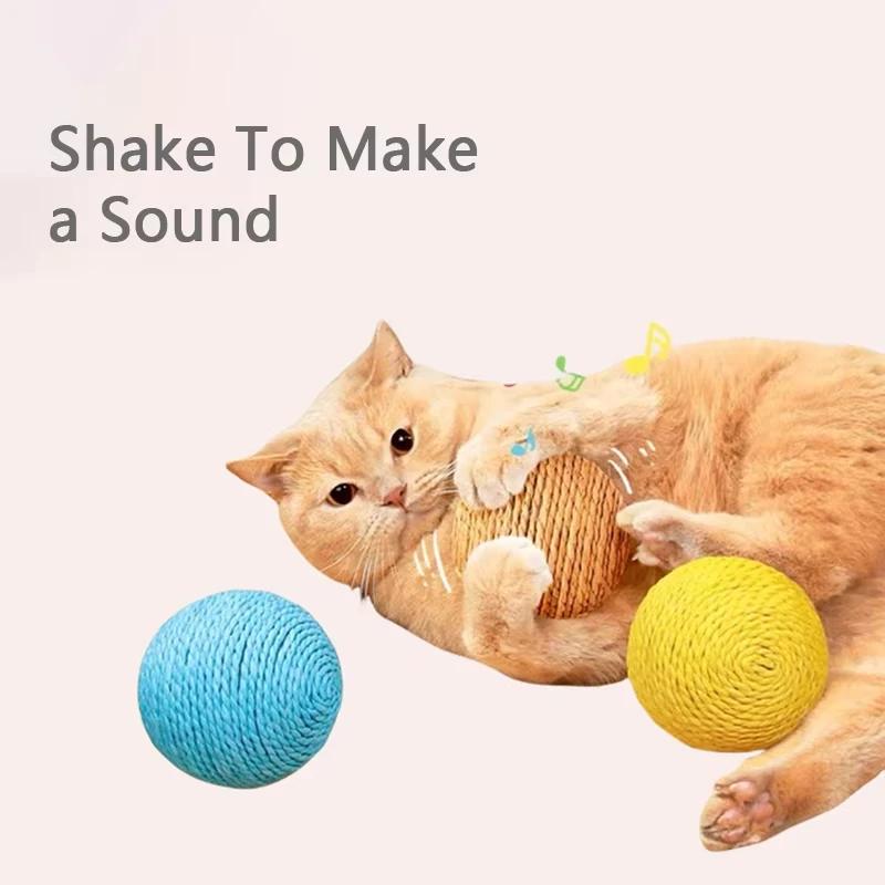 8cm Bite-Resistant Cat Scratching Ball Interactive Kitten Toy with Crinkle Sound for Cats Chasing & Play Interactive Boredom Relief Pet Supplies