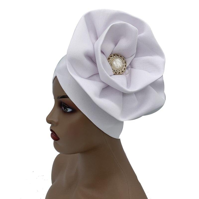 Fashion Women Big Flower Muslim Turban Bonnet Female Beanies Hat Party Headwear Cap