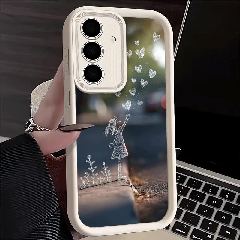 Nature Cute Child Painting Style Soft Phone Case for Samsung Galaxy S26 Ultra S25 Edge S24 S23 S22 Plus S21 S20 FE 5G Shell Sili