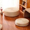 Tatami Cushion Natural Straw Hand Woven Meditation Japanese-style Household Padded Round Pouf for Garden