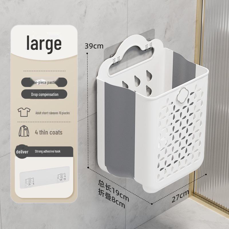 "Large Capacity Folding Wall-Mounted Laundry Basket for Dorms and Bathrooms"