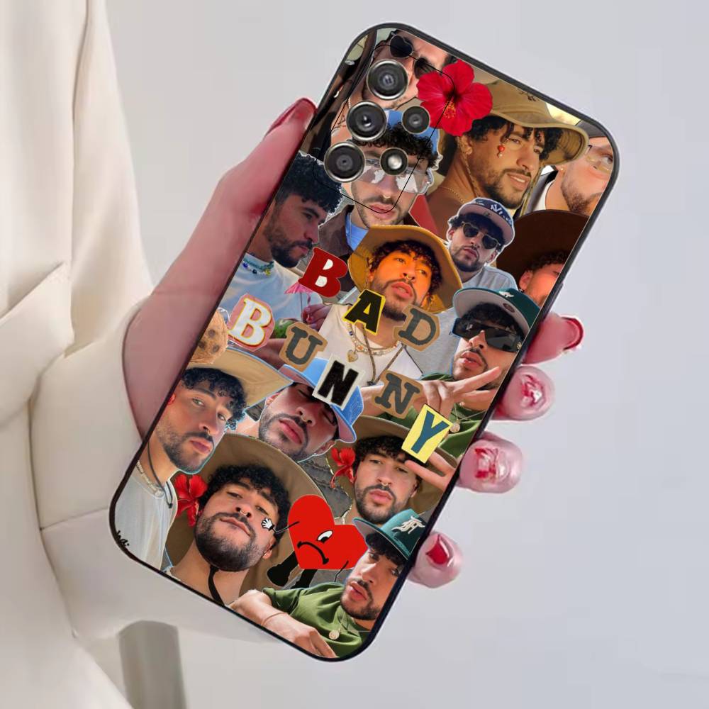 Hot Singer B-Bad Bunny Phone Case For Samsung S25,S24,S21,S22,S23,S30,Ultra,S20,Plus,Fe,Lite,Note,10,Black Cover