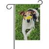 MOYYO Милый пес джек-рассел-терьер Садовый флаг 12 x 18 дюймов Добро пожаловать Дворовый садовый флаг Двусторонний декоративный флаг для патио лужайки улицы Домашний декор