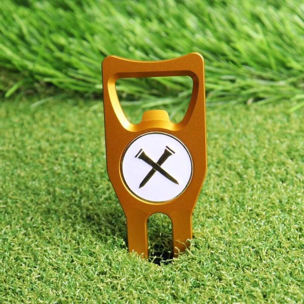 Multi-functional Golf Fork Marker Bottle Opener Golf Groove Cleaner Golf Ball Fork Hat Clips