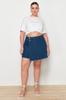 Women's Fashion New Plus Big Size Shorts & Bermuda Black High Waist Hem Tasseled Shorts Skirt