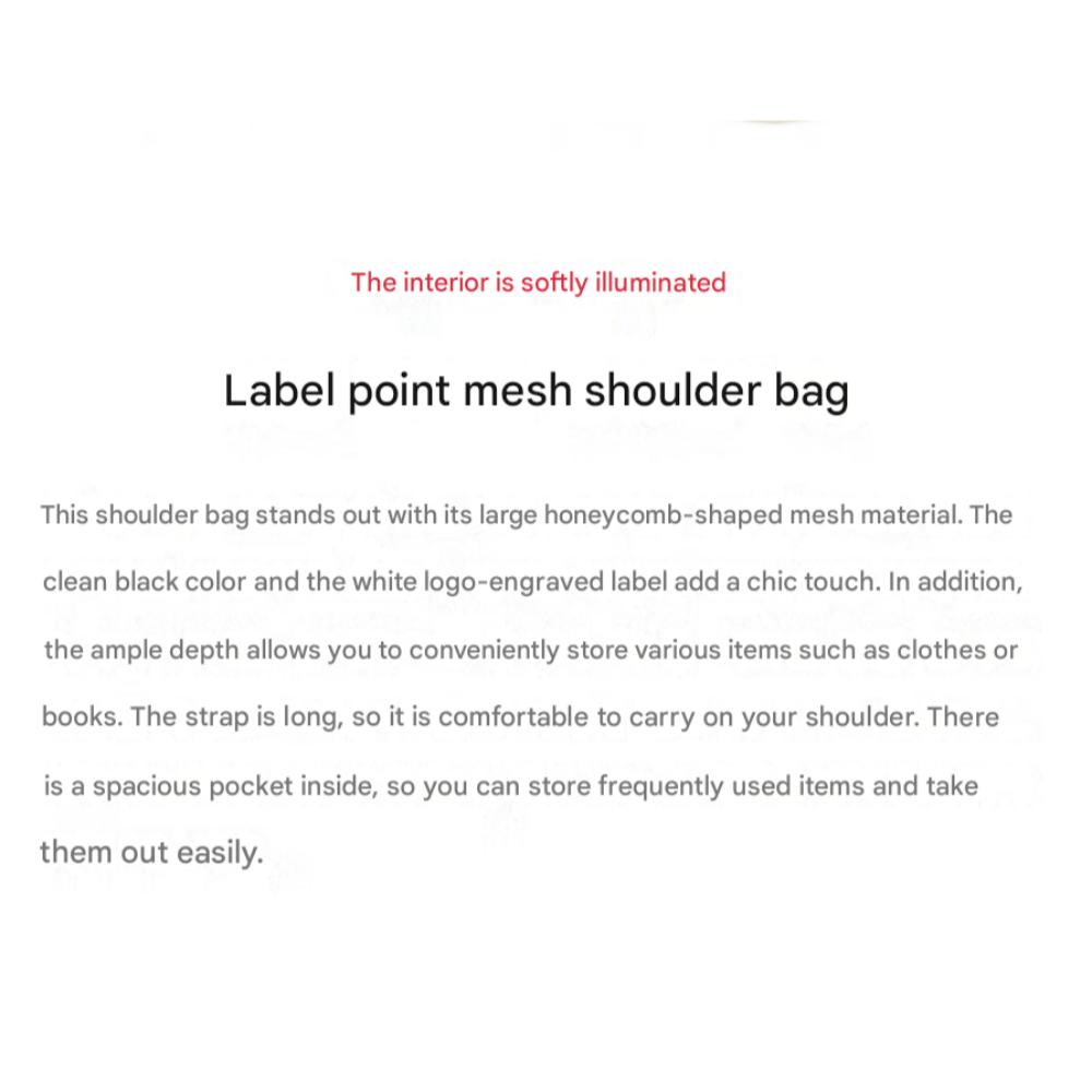 Label Point Black Mesh Bag 2EA