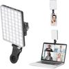 60 LED High Power Rechargeable Clip Fill Video Conference Light with Front & Back Clip, Adjusted 3 Light Modes