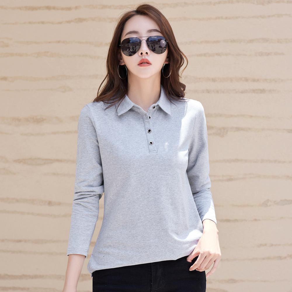 Autumn Women's Casual Lapel Long-sleeved Polo Shirt