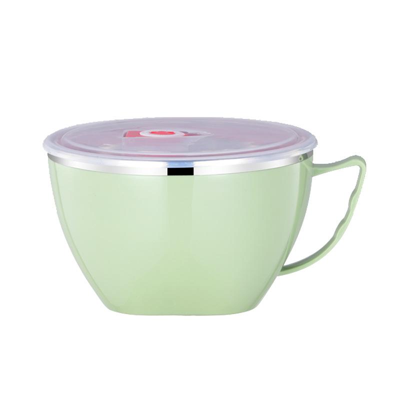 1 шт., твердая миска для лапши из нержавеющей стали с ручкой, контейнер для еды, миска для риса, миски для супа, лапша быстрого приготовления