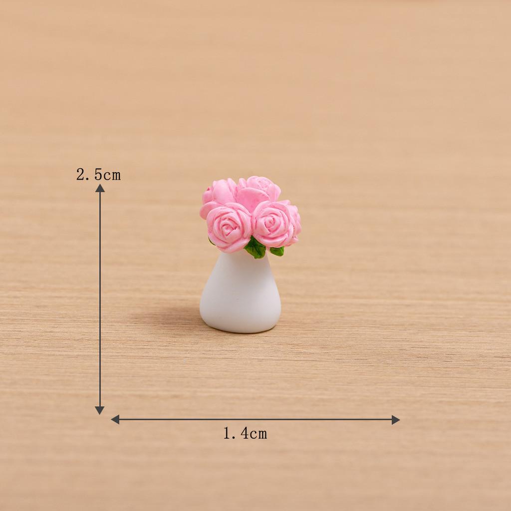 6Pcs/set Mini Flower Plant Bonsai Miniatures Resin Ornaments Moss Terrarium Micro Landscape Fairy Garden Decoration