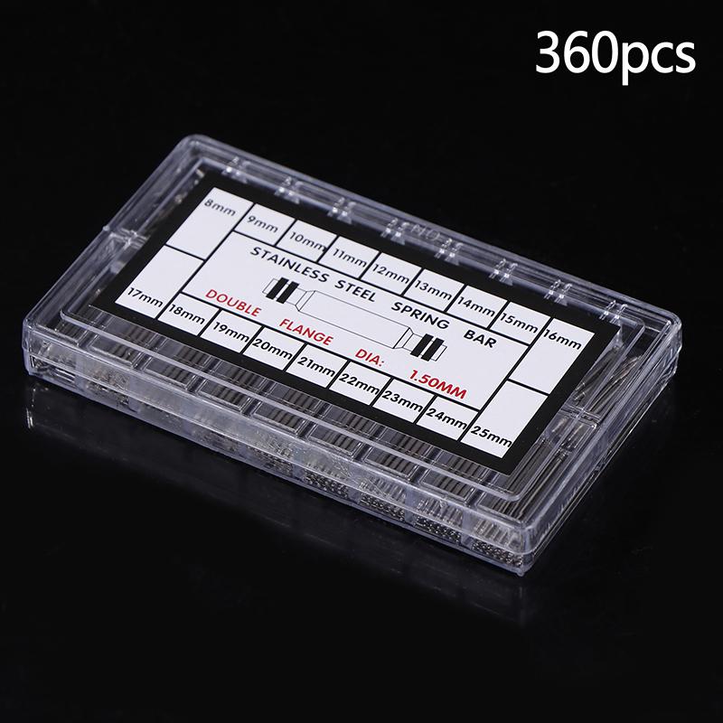 360 шт./компл. 8-25 мм ремешок для часов ремешок заколка звено штифт часовщик ремешок пружинные стержни ремешок звено штифты стальной ремонтный комплект инструменты