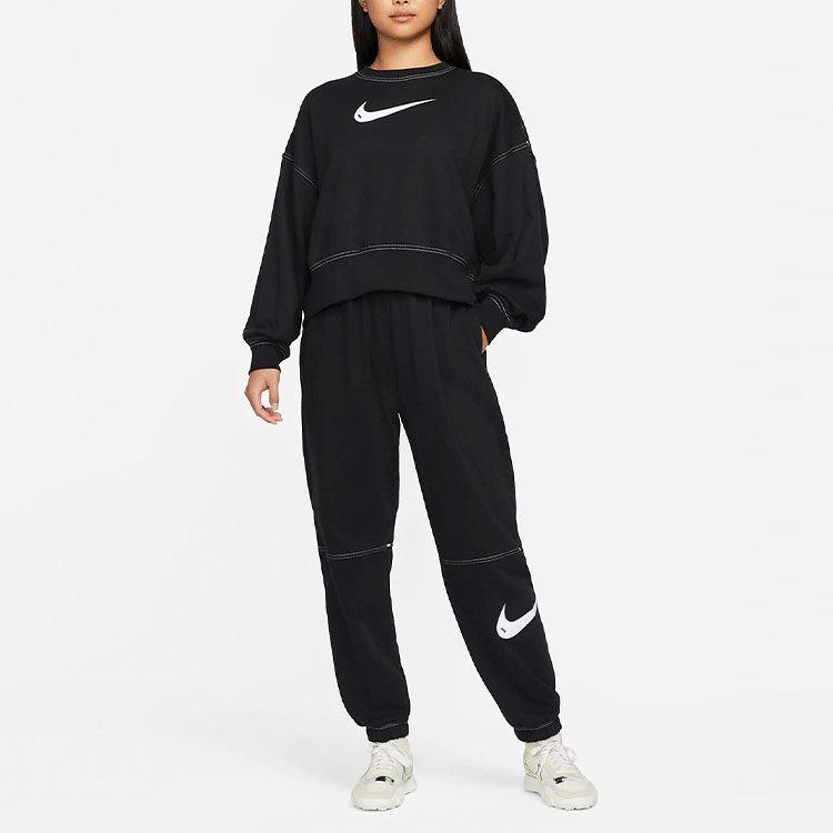 Nike Женские вязаные спортивные штаны черные с умеренной манжетой DM6206-010