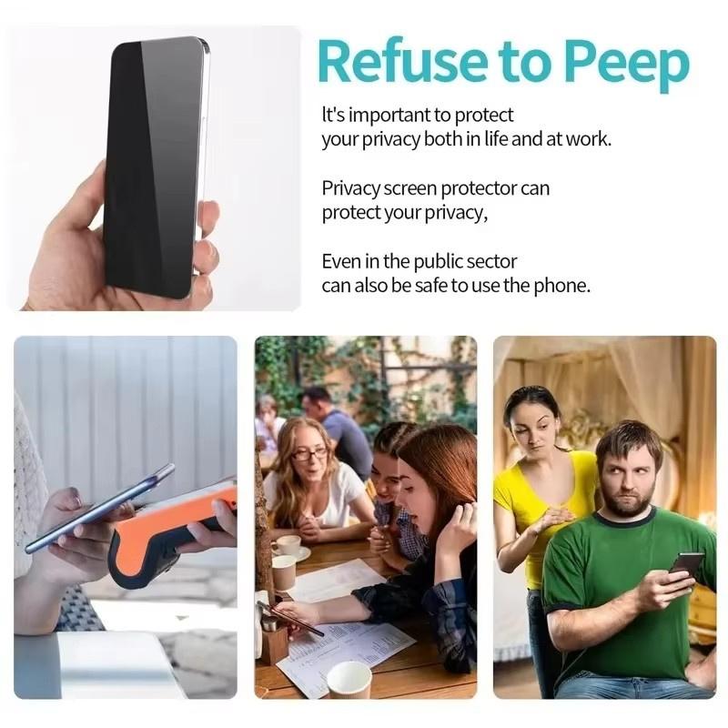 2Pcs Privacy Tempered Glass For iPhone 16 15 14 13 12 11 Pro Max Anti-Spy Screen Protectors For iPhone XS Max XR 16 Plus Glass