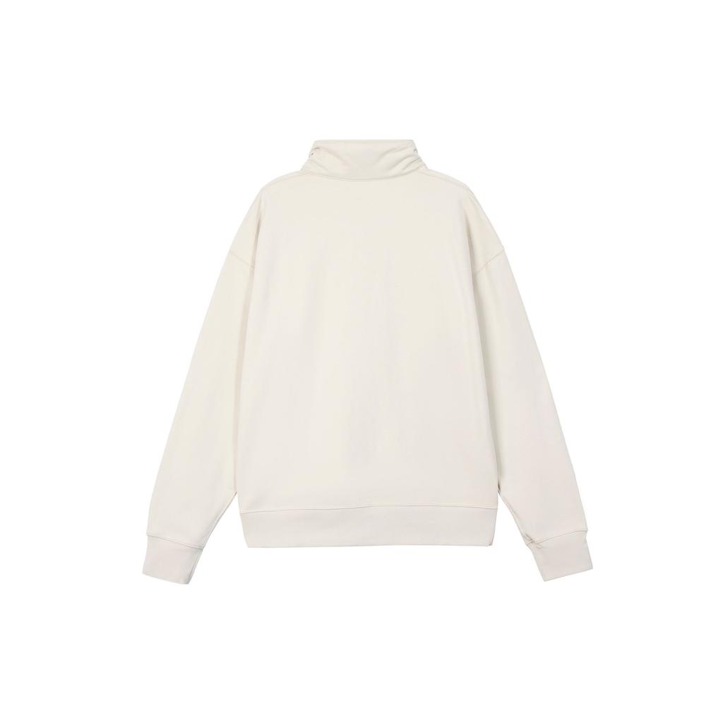 Under Armour Solid Color Fleece Half-Zip Stand Collar Long Sleeve Sweatshirt Men Sweatshirt Beige 1387976-273