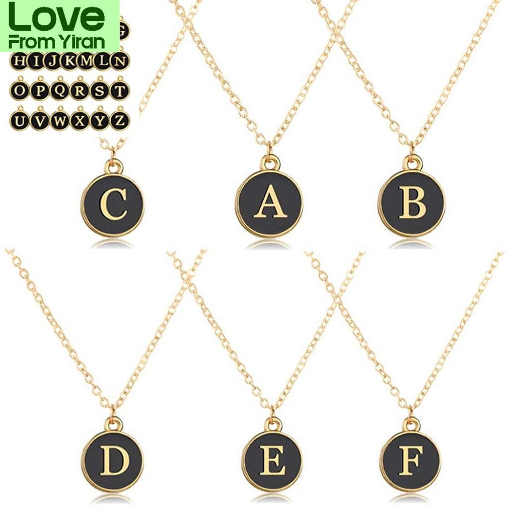 15x12mm New 26 Letters Initial Necklace Gold Chains Color Disc Pendant Necklace Alphabet Women Friends Family Letter Necklace