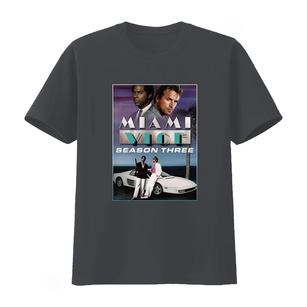 Miami Vice Season Three Vintage Movie Poster T Shirt Film Lover Comfortable Unisexs Clothing Womens Clothing 2026 Summer T Shirt
