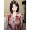 Women's Hot Girl Tie-Dye V-Neck Long-Sleeve High-Waist Sexy Slim Fit Shirt