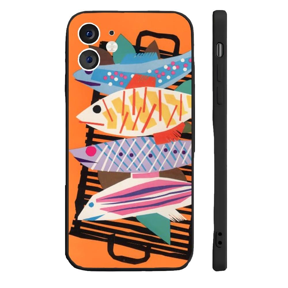 Забавный чехол для телефона с сардинами для iPhone 17 16 15 14 13 12 11 Pro Max Mini SE 7 8 Plus 17E Ударопрочный нескользящий силиконовый мягкий чехол