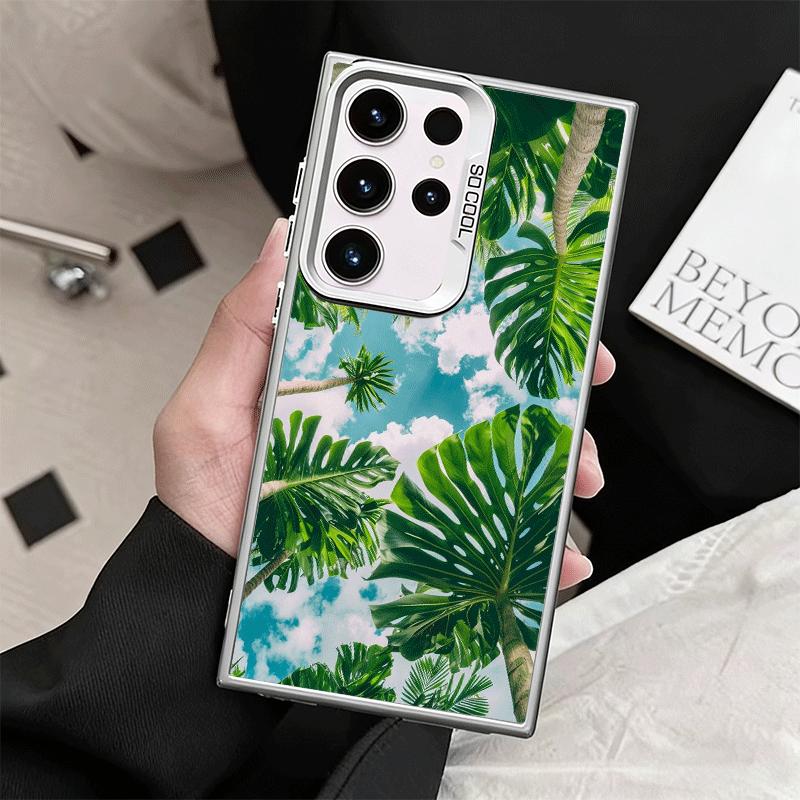 Summer Plants Green Leaf Shockproof Phone Case for Samsung Galaxy S26 Edge S25 Ultra S24 FE S23 Plus S21 Cover Anti Fall Fundas
