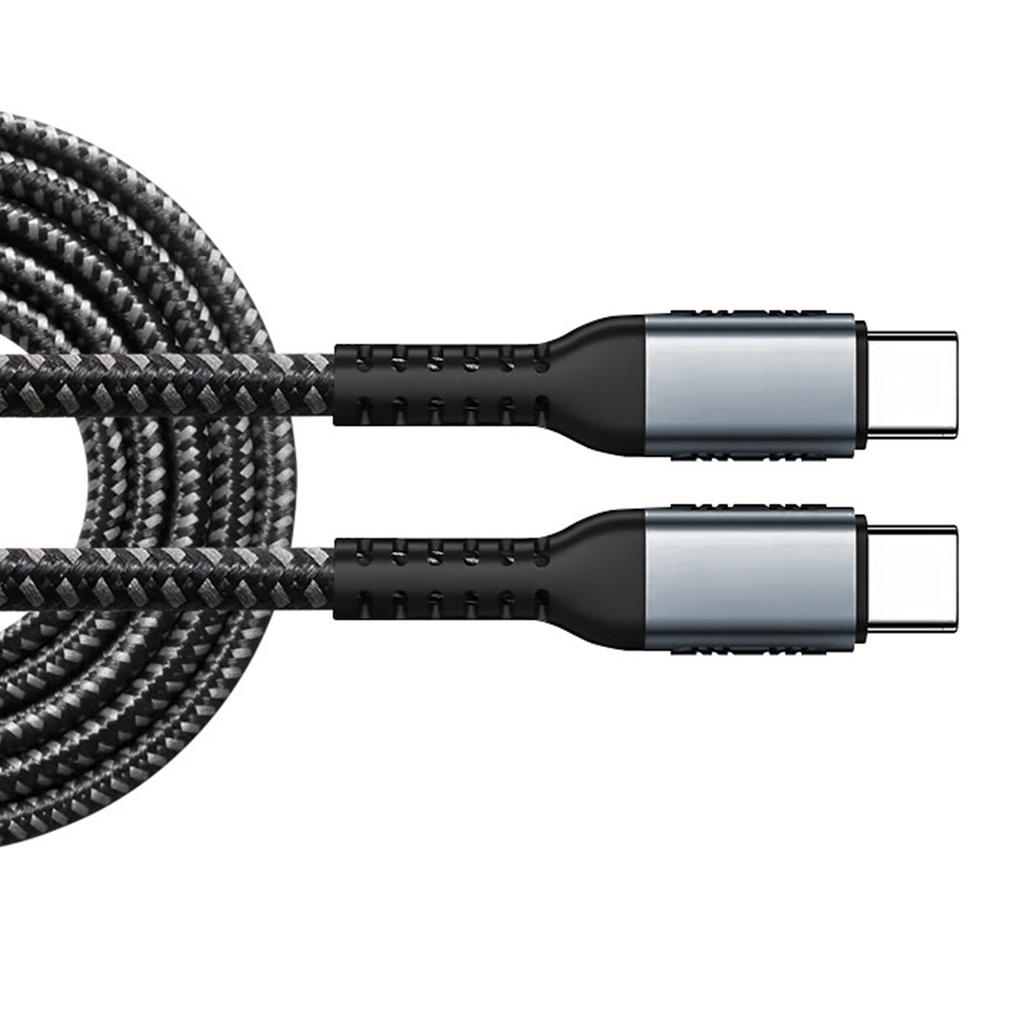 Портативный 100 Вт Нейлоновый Плетеный USB C Кабель с Двумя Штекерами Типа C Data Cord для Различного Использования в Офисе, Дома или в Путешествии