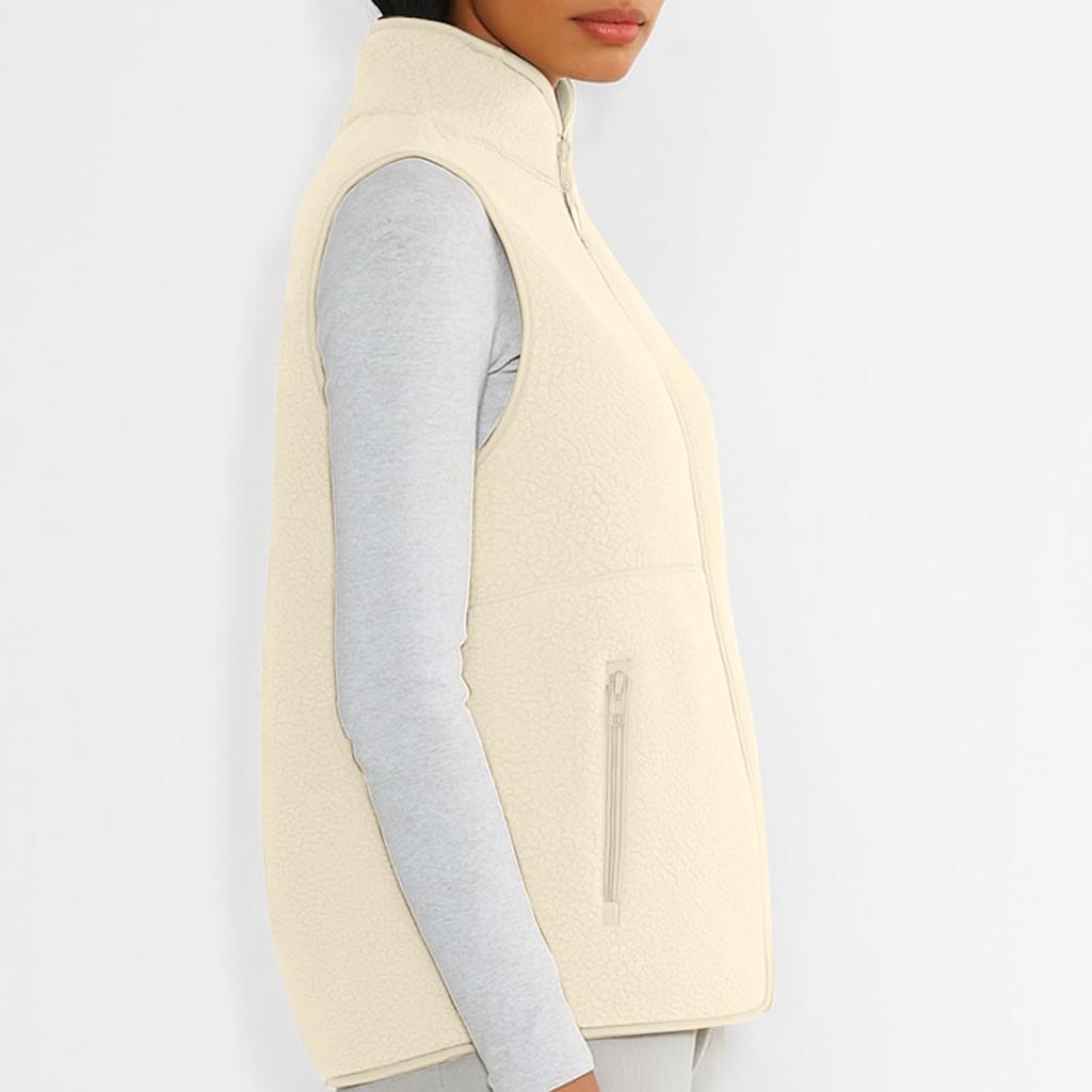 Women's Fashion Warm Sleeveless Vest Zipper Fleece Jacket