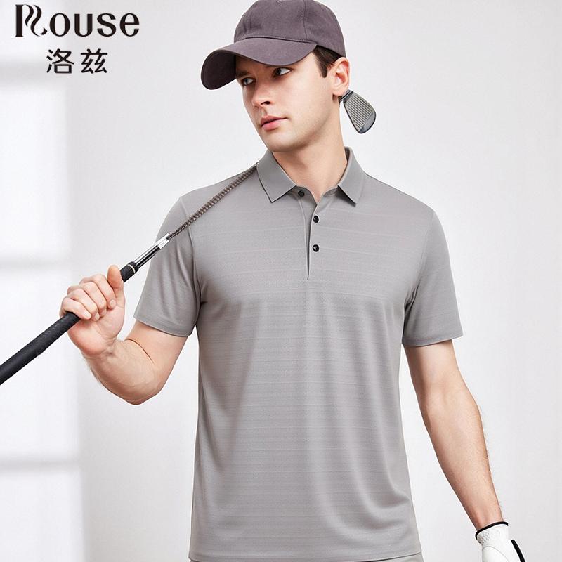 [Acetate Fiber&Mulberry Silk] Short sleeved T-shirt, skin friendly and smooth, solid color, business and casual men's polo shirt