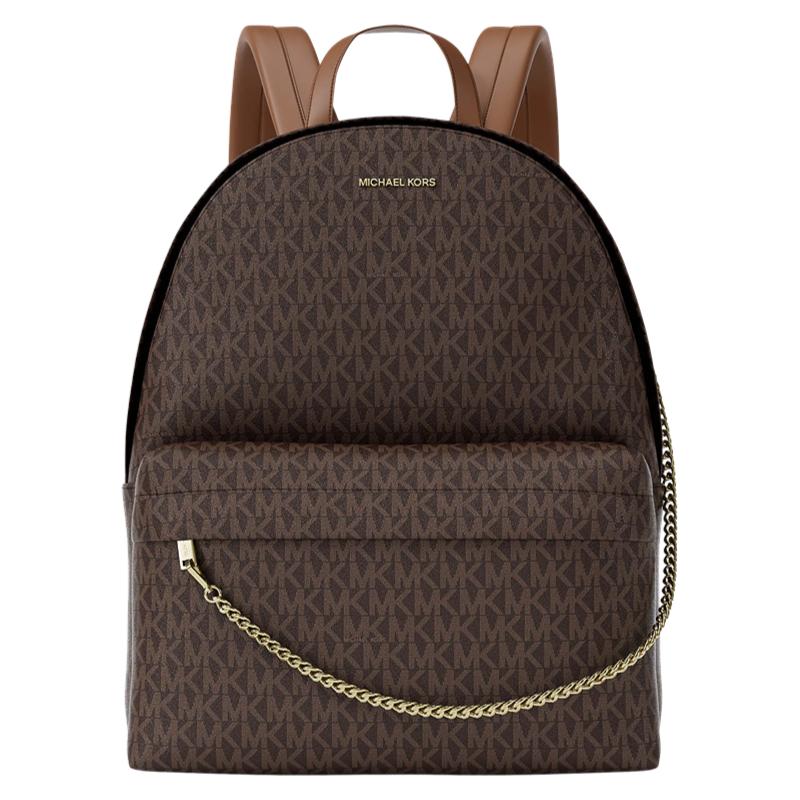 Michael Kors Рюкзак MK Slater с принтом логотипа и монограммой из искусственной кожи, большой, женский, коричневый 35F5G04B3B-200