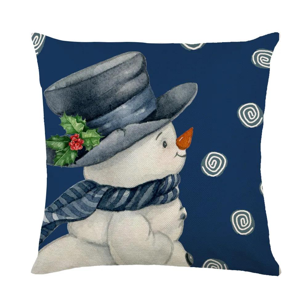 Christmas Cushion Cover Linen Pillow Covers Holiday Decoration Home Decor Salon Sofa Pillow Case Throw/Couch