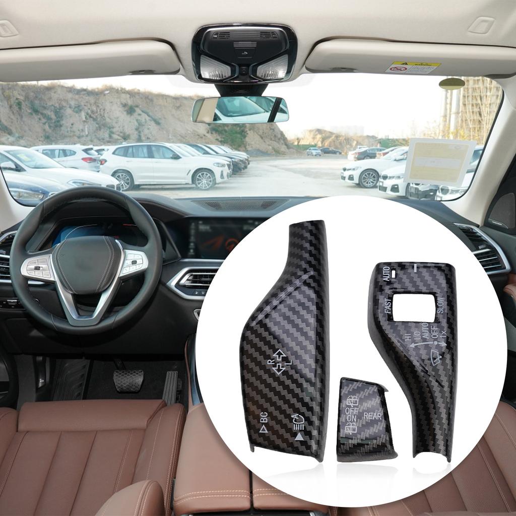 Накладка на рычаг стеклоочистителя с указателем поворота из углеродного волокна 3X для BMW X1 X2 X3 X4 X5 X6 X7, декоративная наклейка на крышку переключателя стеклоочистителя автомобиля