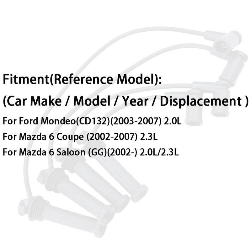 Комплект проводов зажигания для Ford Mondeo CD132 Mazda 6 Coupe 2002-2007 2.0L 2.3L Комплект высоковольтных проводов свечей зажигания Аксессуары