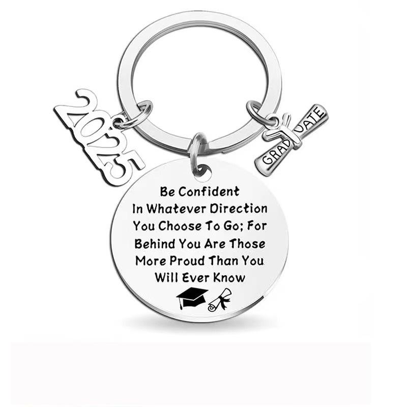 Stainless Steel Keychain for 2025 Graduation - University & High School Senior Gift In European and American Style