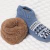 Retro Winter Slipper Socks Thickened Fleece Lined Low Cut Socks Socks with Grips Non-Slip Ankle Slipper