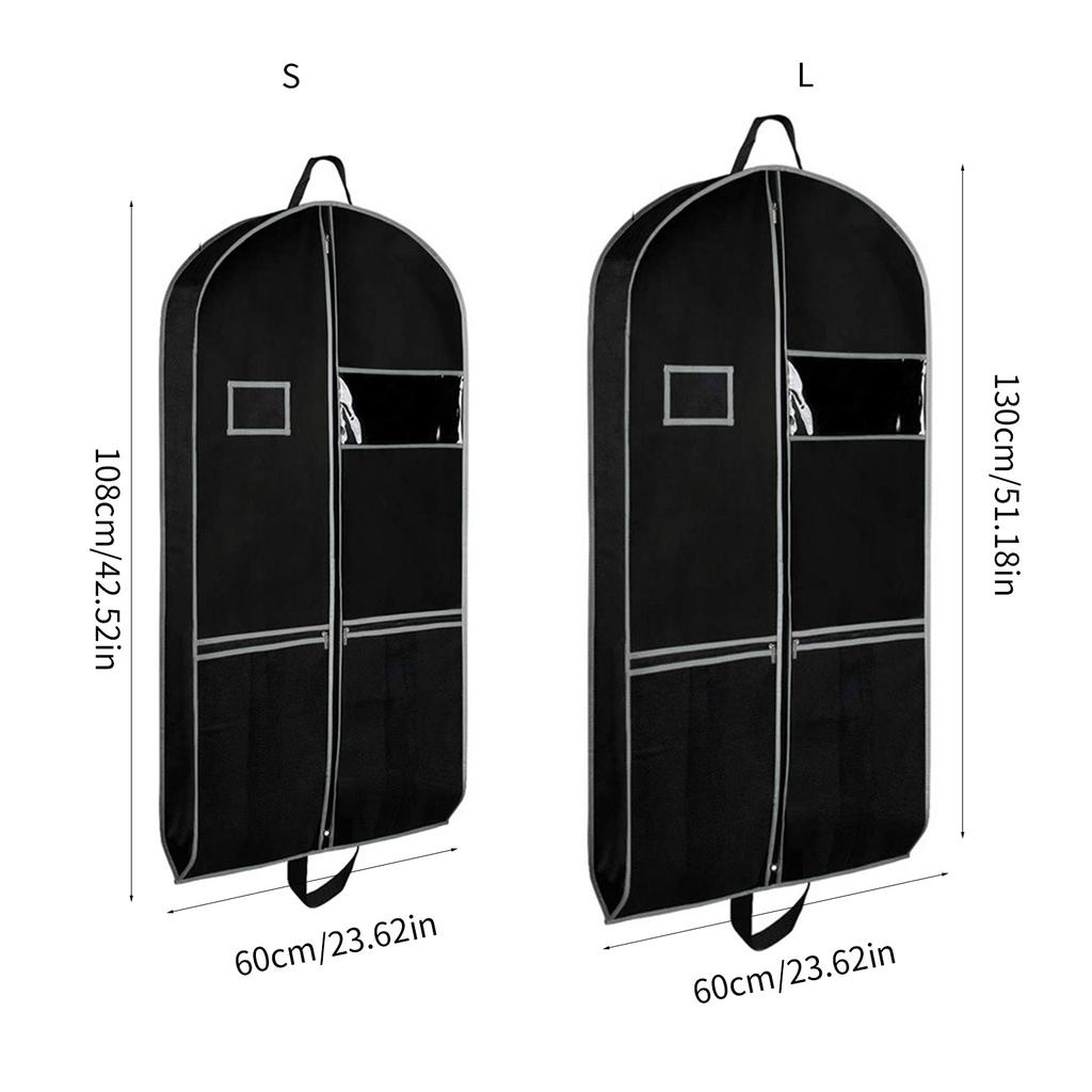 Garment Bags for Travel Heavy-Duty Garment Bag with Pockets Portable Garment Bags for Hanging Clothes Foldable