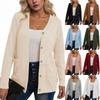 Women's Fashionable Casual Long Sleeve Solid Color Jacket