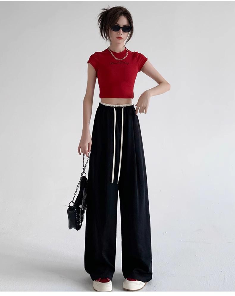 Women's Plus-Size High-Waisted Ice Silk Wide-Leg Pants - Summer Slimming & Loose Fit