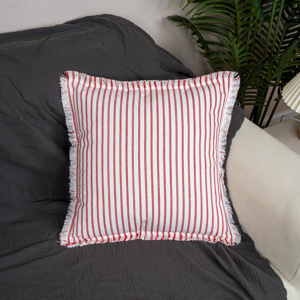 Подушка в полоску, простая подушка с ветром и бахромой, наволочка для подушки с рисунком в виде песка