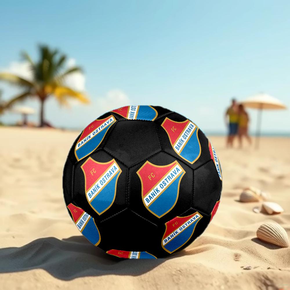 Banik Ostrava FC Soccer Ball, colorful, suitable for all ages, machine-stitched, PVC material, competition grade, durable and high bounce