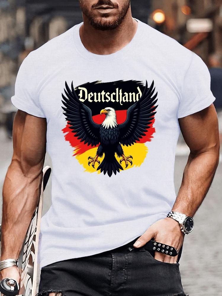 Патриотичная Германия Орел и Флаг Графика-"Deutschland"дизайн-100% хлопок летний с круглым вырезом с коротким рукавом