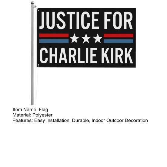 Флаг RIP Чарли Кирк Настоящий патриотический памятный флаг 3×5 футов Уличный двухсторонний баннер для декора сада, патио, балкона, забора